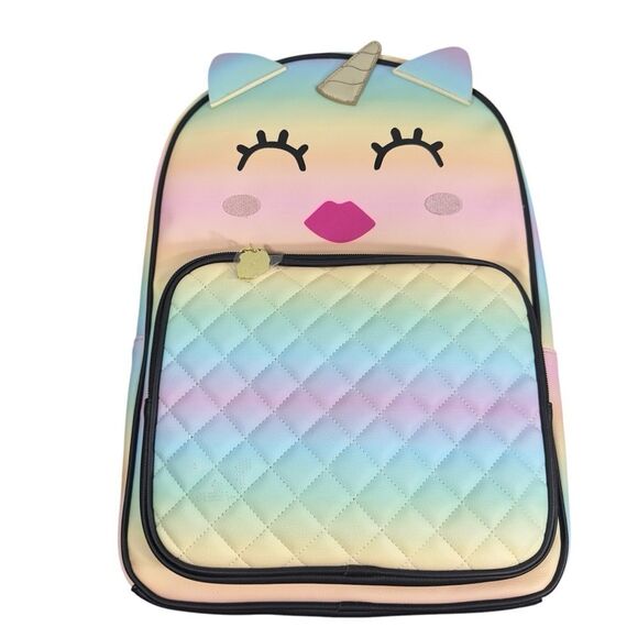 NWT‎ BETSEY JOHNSON OMBRÉ QUILTED BADLEY UNICORN LARGE BACKPACK - Picture 3 of 12